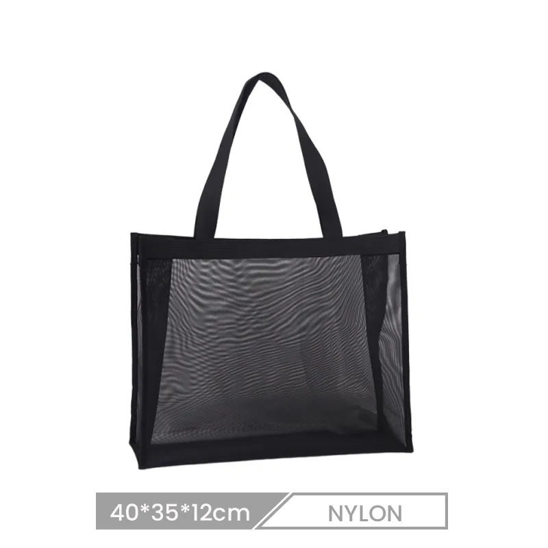 Reusable 40*35*12cm Custom Shopping Blank Nylon Mesh Bag